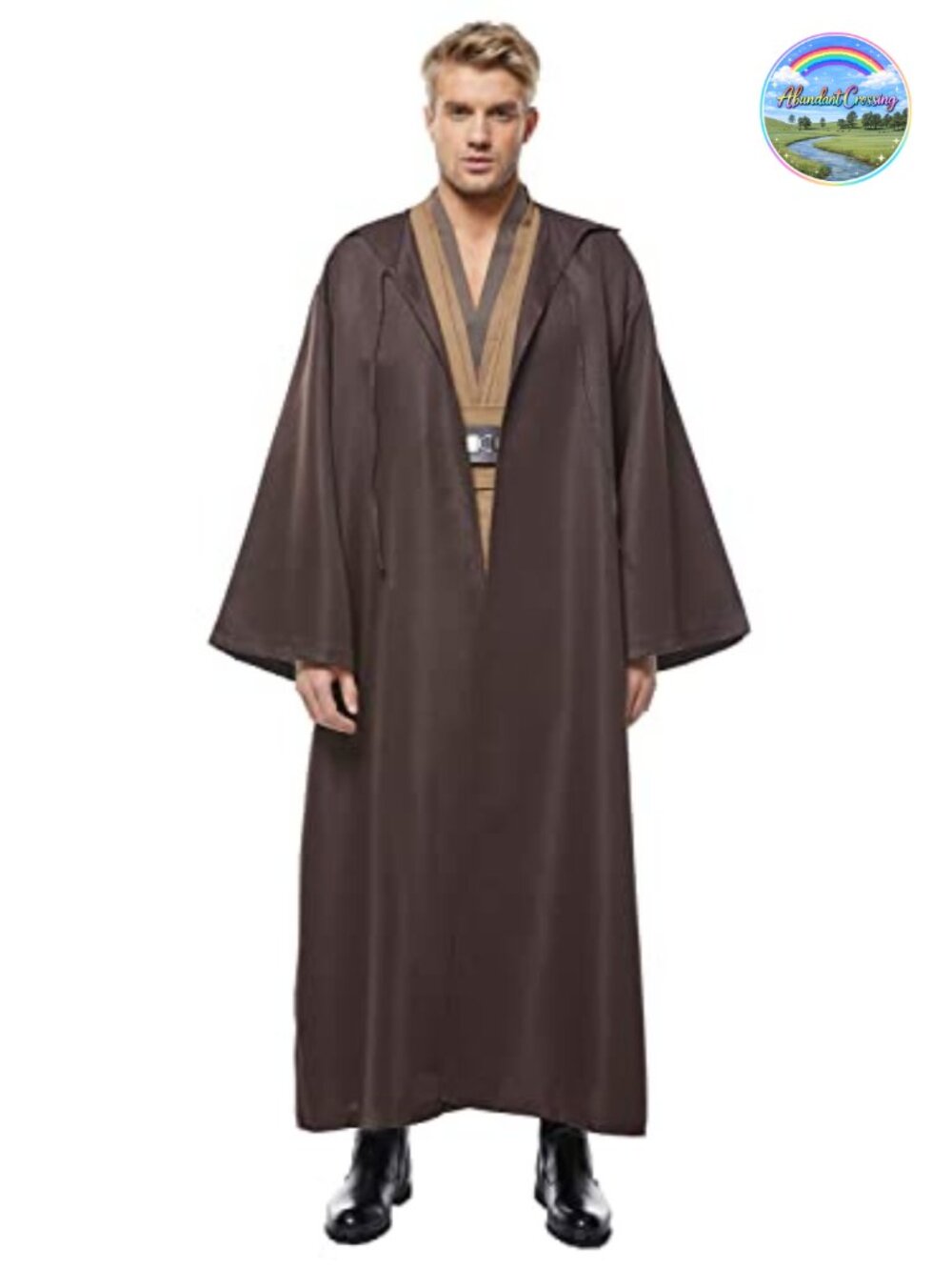 Men's Knight Hooded Robe Full Costume Set Cosplay Halloween Tunic